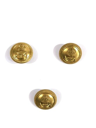 British WWII, Royal Navy, Set of three Brass Buttons,...