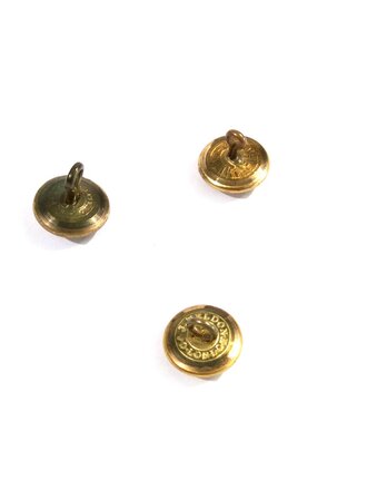 British WWII, Royal Navy, Set of three different Brass Buttons, Superb Quality/Firmin London/"P. Lees", 17 mm, used gc