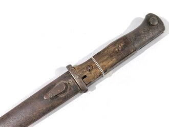 1.Weltkrieg, Seitengewehr M84/98 mit preussischer Abnahme von 1916,  ungereinigtes Stück