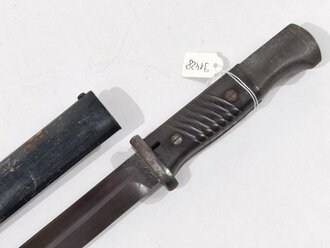 Seitengewehr M84/98 für K98 der Wehrmacht, Nummerngleiches Stück von WKC, datiert 1939. Die Scheide alt überlackiert