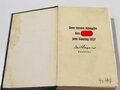 Adolf Hitler " Mein Kampf" blaue Ganzleinenausgabe von 1936 mit Widmung " Dem treuen Kämpfer des Führers zum Gautag 1937"   Wasserschaden