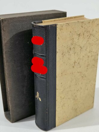 Adolf Hitler " Mein Kampf" Ausgabe mit Goldschnitt von 1936 im Schuber, sehr guter Zustand