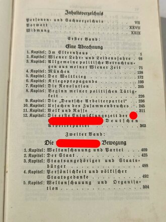 Adolf Hitler " Mein Kampf" Ausgabe mit Goldschnitt von 1936 im Schuber, sehr guter Zustand