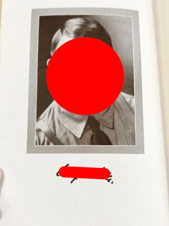 Adolf Hitler " Mein Kampf" Hochzeitsausgabe mit Goldschnitt von 1940 mit Widmung der Gemeinde Viernheim,  im Schuber, sehr guter Zustand