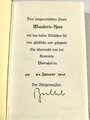 Adolf Hitler " Mein Kampf" Hochzeitsausgabe mit Goldschnitt von 1940 mit Widmung der Gemeinde Viernheim,  im Schuber, sehr guter Zustand