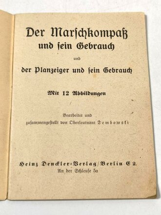 "Der Marschkompaß und sein Gebrauch" 29 Seiten, kleinformat