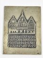 "Deutsche Meisterin 1935 im Eisschiessen"  versilberte Plakette 5 x 7cm