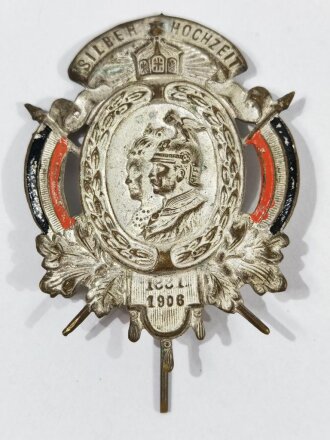 Preußen, Blechabzeichen anlässlich der Silberhochzeit des Kaiserpaares 1906