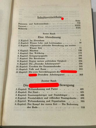 Adolf Hitler "Mein Kampf" blaue Ganzleinenausgabe von 1942, leichter Wasserschaden am Buchrücken