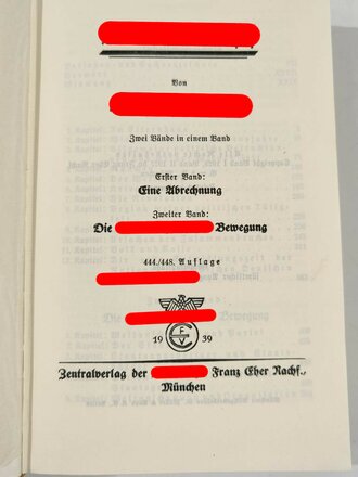 Adolf Hitler "Mein Kampf" Hochzeitsausgabe der Stadt Koblenz von 1940, im Schuber