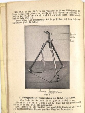 "MG34 Merkbuch für das Gerät und seine Verwendung als l. und S.MG" Auflage 1939 mit 39 Seiten. Verknickt und angeschmutzt