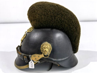 Bayern,  Raupenhelm Modell 1868 für Mannschaften. In allen Teilen originales Stück, guter Zustand