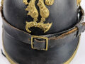 Bayern,  Raupenhelm Modell 1868 für Mannschaften. In allen Teilen originales Stück, guter Zustand