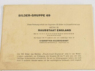 Sammelbilderalbum "Raubstaat England" Komplette Gruppe Bilder in der originalen Umverpackung