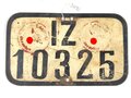 Nummernschild aus der Zeit des III.Reiches, Originallack, 12x21cm