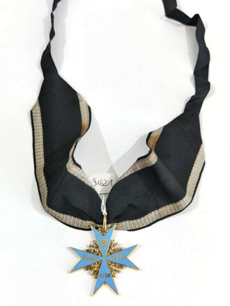 Preussen Orden Pour le Mérite an Halsband, einfache Fertigung, Vorderseite emailliert