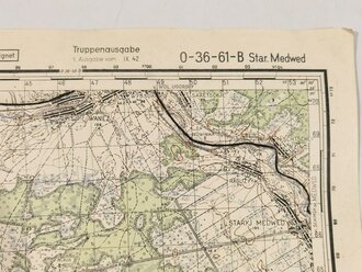 Truppenkarte Rußland 1:50000 " Star. Medwed"  datiert 1942. Maße 35 x 45cm