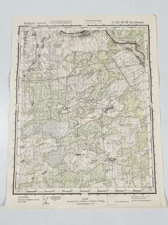 Truppenkarte Rußland 1:50000 " Star. Medwed"  datiert 1942. Maße 35 x 45cm