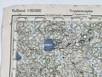 Truppenkarte Rußland 1:50000 " Ljudjatino"  datiert 1943. Maße 35 x 45cm