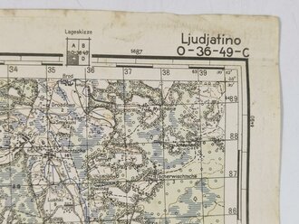 Truppenkarte Rußland 1:50000 " Ljudjatino"  datiert 1943. Maße 35 x 45cm