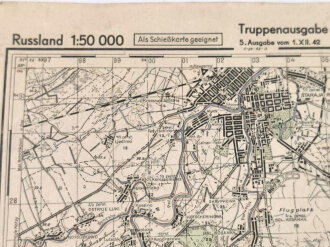 Truppenkarte Rußland 1:50000    datiert 1942....