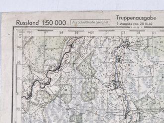 Truppenkarte Rußland 1:50000    datiert 1942....