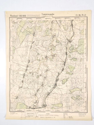 Truppenkarte Rußland 1:50000    datiert 1943,...