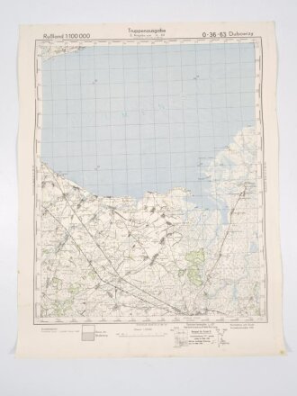 Truppenkarte Rußland 1:100.000 "Dubowizy"   datiert 1943, Maße 35 x 45cm