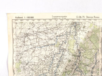 Truppenkarte Rußland 1:100.000 "Staraja Russa"   datiert 1943, Maße 35 x 45cm