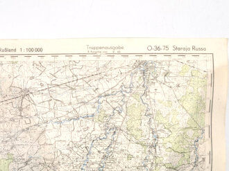 Truppenkarte Rußland 1:100.000 "Staraja Russa"   datiert 1943, Maße 35 x 45cm