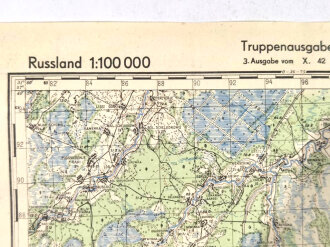 Truppenkarte Rußland 1:50000  datiert 1942,...
