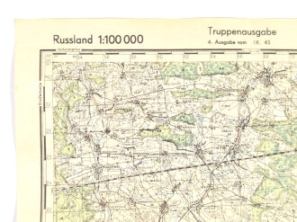 Truppenkarte Rußland 1:100.000 "Gorodzy"   datiert 1943, Maße 35 x 45cm