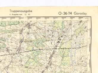 Truppenkarte Rußland 1:100.000 "Gorodzy"   datiert 1943, Maße 35 x 45cm