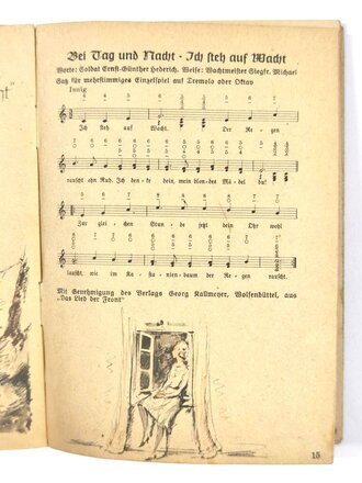 "Du und deine Harmonika", Soldatenliederbuch, 72 Seiten, ohne Jahr, ca. 15 x 10,5 cm, gebraucht, Einband lose