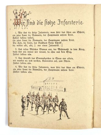 "Du und deine Harmonika", Soldatenliederbuch, 72 Seiten, ohne Jahr, ca. 15 x 10,5 cm, gebraucht, Einband lose