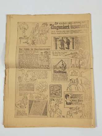 "Raupe und Rad - Frontzeitung einer Panzerarmee", Erste Maiausgabe 1944, Nr. 60, 15 Seiten, gebraucht