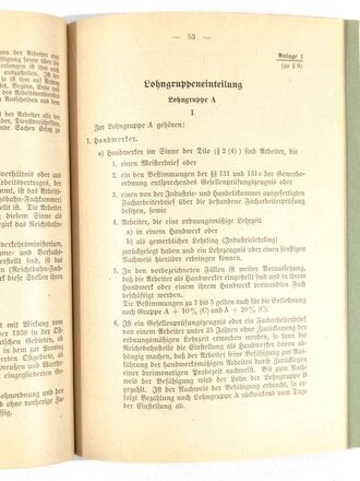 "Dienst und Lohnordnung für die Arbeiter der Deutschen Reichsbahn (Dilo)", 186, Fassung vom 1. Juli 1941, Reichsbahndirektion Breslau, 80 Seiten, 21 x 15 cm, gebraucht