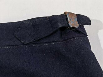 Kriegsmarine , blaue Klapphose für Mannschaften. Undeutlicher Kammerstempel, getragenes Stück, Bundweite: 82 cm