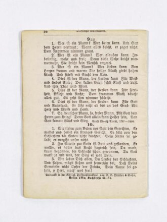 "Feldgesangbuch für die evangelischen Mannschaften", 85 Seiten, Berlin 1897, 12,5 x 9,5 cm