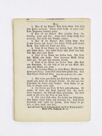 "Feldgesangsbuch für die evangelischen Mannschaften", 85 Seiten, Berlin 1897, 12,5 x 9,5 cm