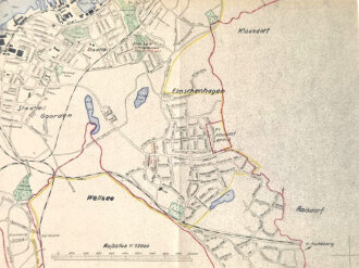 "Kiel und Kanal", Ausgabe 1940, Zwei Karten in Umschlag, Kiel-Schleswig 1:100.000 und Kiel-Wik 1:15.000, mit Umschlag ca. 33 x 23 cm, Karten im guten gebrauchten Zustand