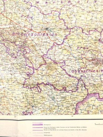 Karte "Ostdeutschland", wohl 1940er, 106 x 124 cm, 1:800.000