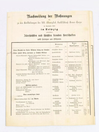 Konvolut "Herbstübungen des 7. Königlich Sächsischen Armee-Corps", drei Blatt, Leipzig, September 1876, DIN A4, gebraucht