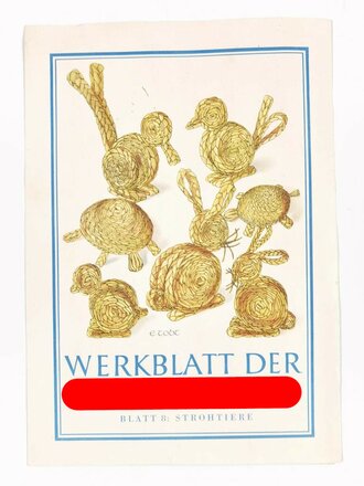 "Werkblatt der Hitler-Jugend", Blatt 8, September 1943, DIN A4, guter Zustand