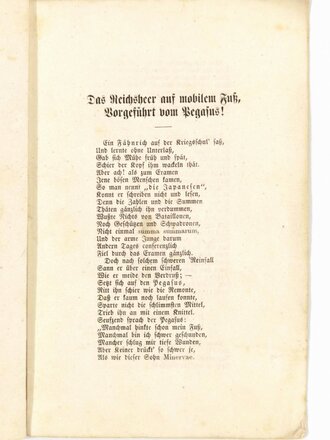 "Das Reichsheer auf mobilem Fuß", Auszug aus dem "Soldaten-Freund" 1874, 16 Seiten, DIN A5, gebraucht