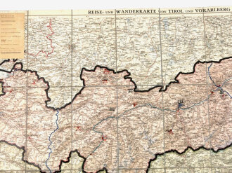 RAD, Standortkarte des Arbeitsgau/Bezirk XX auf "Reisekarte" Tirol und Voralberg, Januar 1941, 1:250.000, ca. 64 x 140 cm, gebraucht