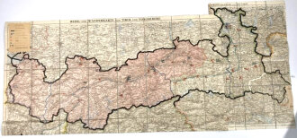 RAD, Standortkarte des Arbeitsgau/Bezirk XX auf "Reisekarte" Tirol und Voralberg, Januar 1941, 1:250.000, ca. 64 x 140 cm, gebraucht