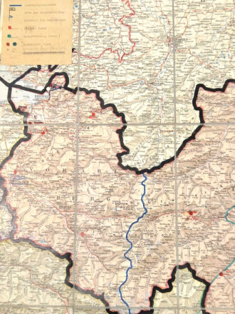 RAD, Standortkarte des Arbeitsgau/Bezirk XX auf "Reisekarte" Tirol und Voralberg, Januar 1941, 1:250.000, ca. 64 x 140 cm, gebraucht