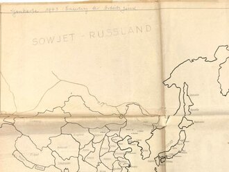 RAD, Übersichtskarte der Arbeutsgaue des Reichsarbeitsdienst, 3. Ausg. Stand Ende 1939, 1: 1.000.000, ca. 102 x 135 cm, gebraucht