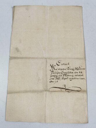 Niederlande 1665 "Extract der königl. Hofkammer", Chatham (Raid on the Medway/Tocht naar Chatham) Expedition?, Englisch-Niederländischer Krieg 1665-1667, 4-seitiges handschriftliches Dokument mit Umschlag, ca. DIN A4, gebraucht